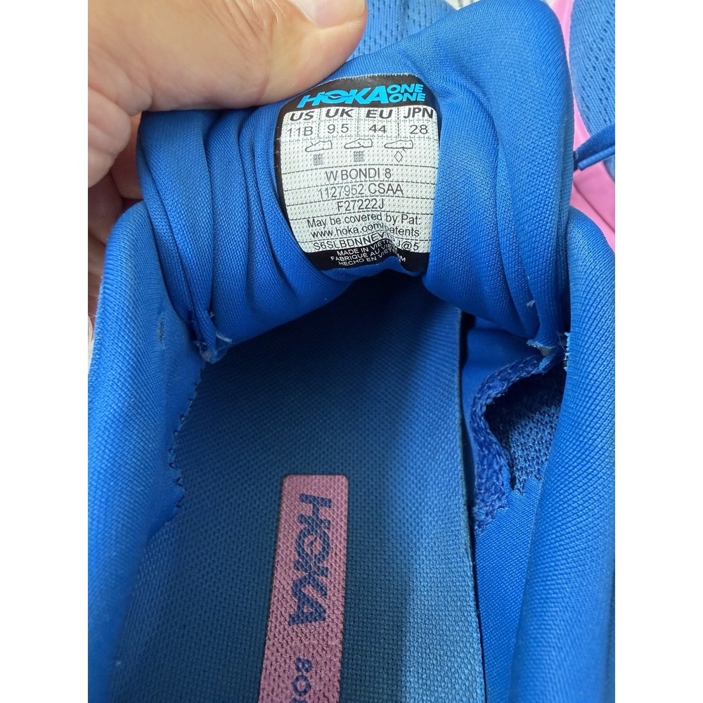 HOKA Bondi 8 Womens 11B Coastal Sky Blue Pink Running Shoes 1127952-CSAA - Picture 11 of 12